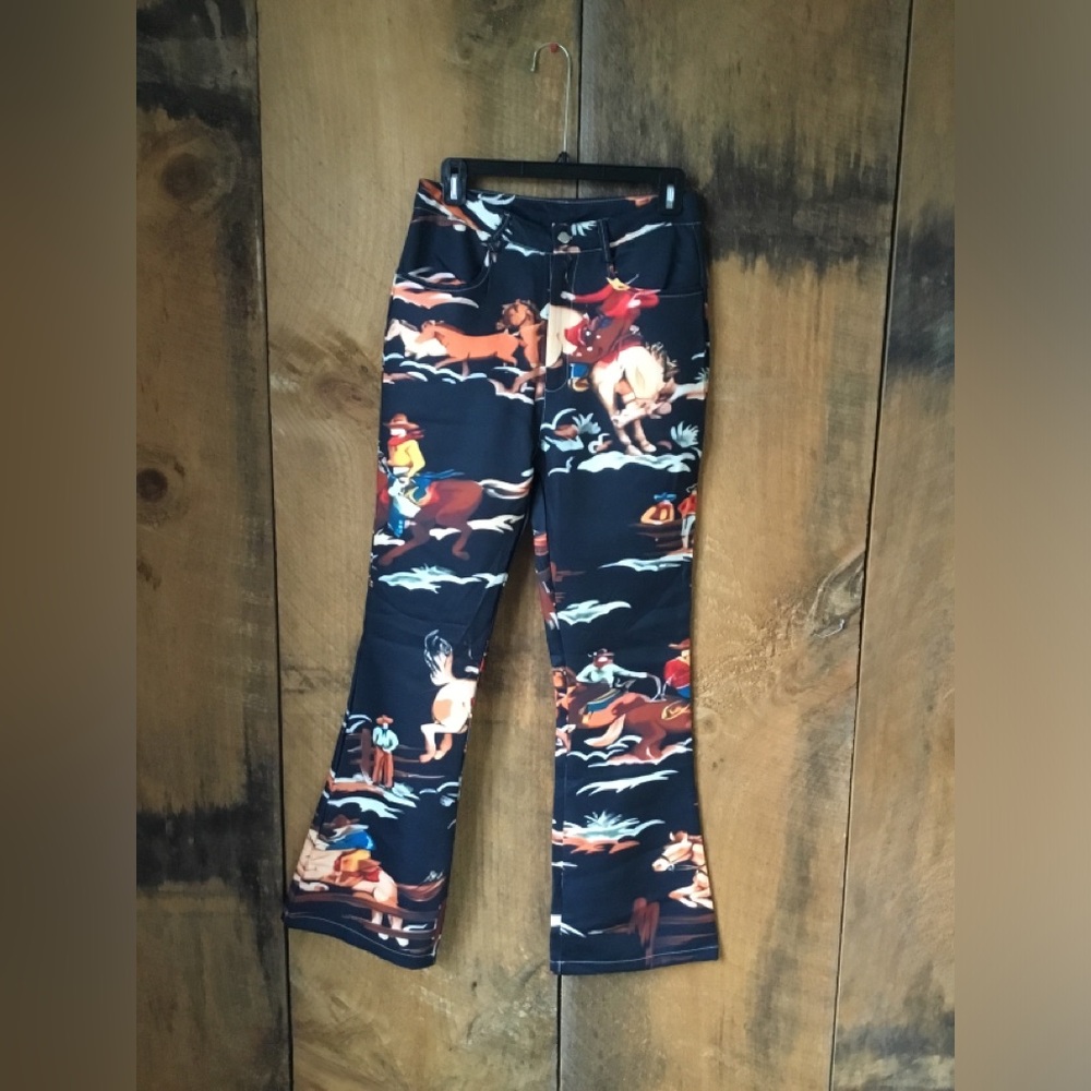 WESTERN COWBOY PRINT PANTS‎
